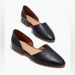 Madewell Marisa d’Orsay Black Leather Flats - size 10